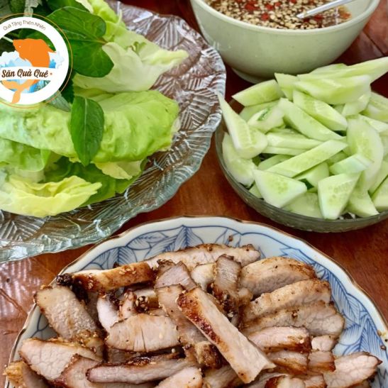 Thịt nạc heo dăm lá ướp (để nướng)